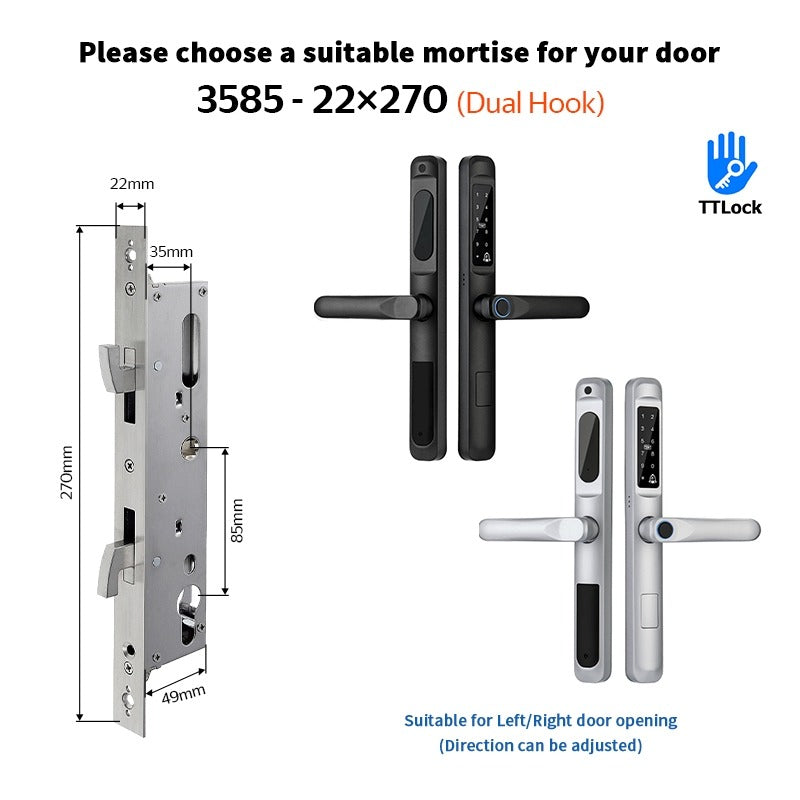 Tropernic A6 TTLOCK Smart Door Lock with Doorbell APP Remote Unlock Waterproof Sliding Door Lock Fingerprint Digital Lock Google Home Amazon Alexa