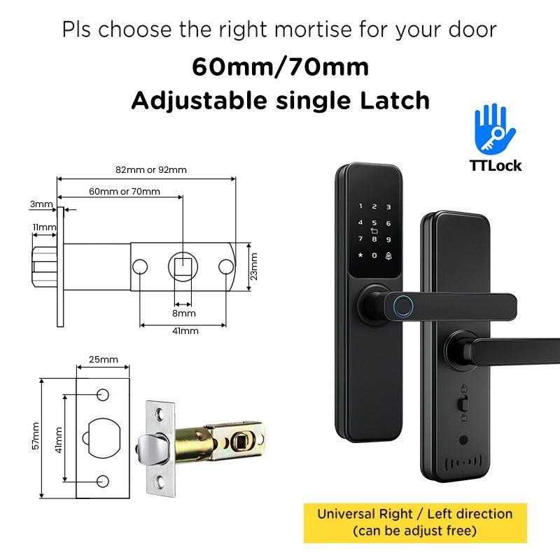 Tropernic DG01 TTLOCK Smart Door Lock with Doorbell APP Management Fingerprint Tombol Pintu Rumah Anti Theft Password Digital Lock Door Knob for Home Wooden Door