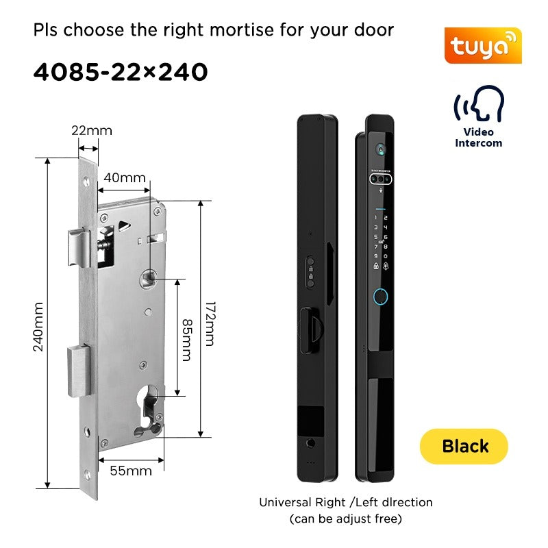 Tropernic Z1PRO Tuya Smart Door Lock with Camera 3D Face Unlock Fully Automatic Kunci Pintu Rumah Two Way Intercom Digital Sliding Door Lock for Aluminum Door
