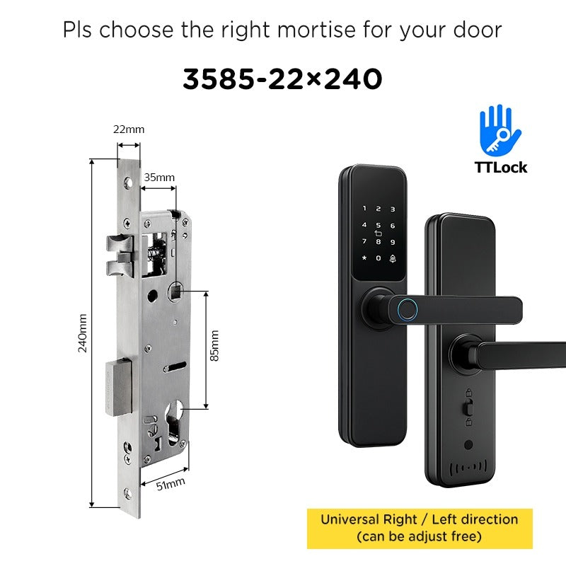 Tropernic DG01 TTLOCK Smart Door Lock with Doorbell APP Management Fingerprint Tombol Pintu Rumah Anti Theft Password Digital Lock Door Knob for Home Wooden Door