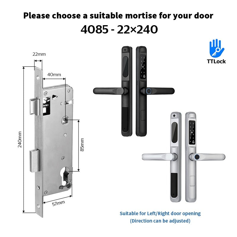 Tropernic A6 TTLOCK Smart Door Lock with Doorbell APP Remote Unlock Waterproof Sliding Door Lock Fingerprint Digital Lock Google Home Amazon Alexa