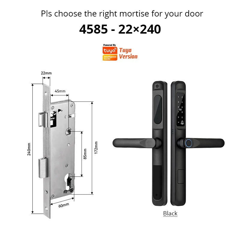 Tropernic D01 Tuya 5 in 1 Digital Door Lock with Doorbell App Remote Unlock Fingerprint Smart Door Lock for Sliding Door