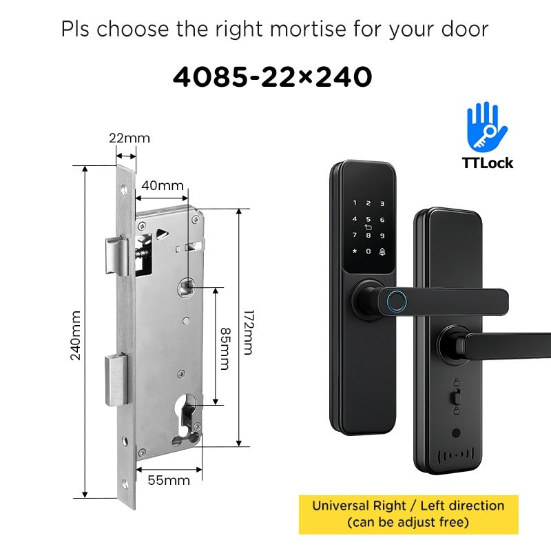 Tropernic DG01 TTLOCK Smart Door Lock with Doorbell APP Management Fingerprint Tombol Pintu Rumah Anti Theft Password Digital Lock Door Knob for Home Wooden Door