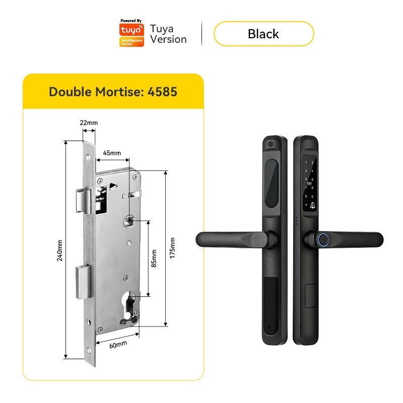 Tropernic A6 5 In 1 Tuya Smart Door Lock with Doorbell Function Waterproof Fingerprint Sliding Door Lock Zinc Alloy Electronic Lock Digital Password Lock For Aluminum Door