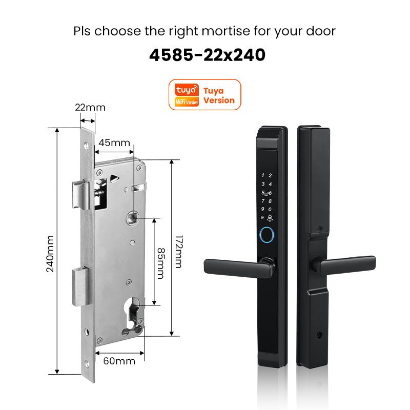 Tropernic D01 Tuya 5 in 1 Digital Door Lock with Doorbell App Remote Unlock Fingerprint Smart Door Lock for Sliding Door