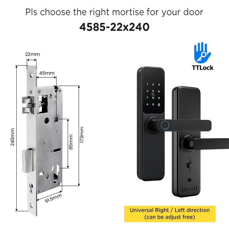 Tropernic DG01 TTLOCK Smart Door Lock with Doorbell APP Management Fingerprint Tombol Pintu Rumah Anti Theft Password Digital Lock Door Knob for Home Wooden Door