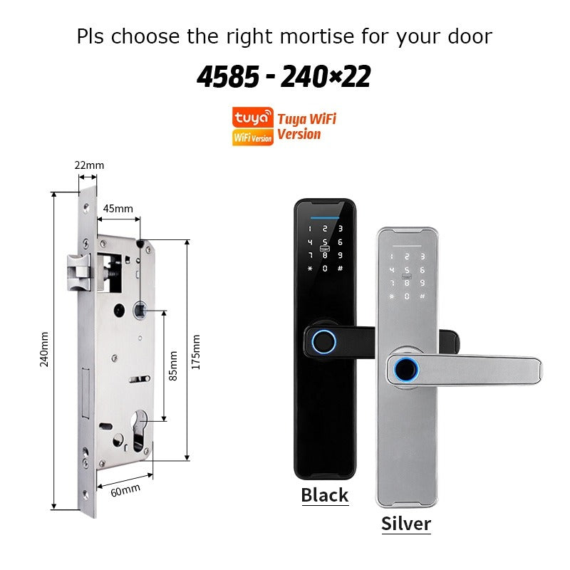 Tropernic K7 5 In 1 Tuya WiFi Smart Door Lock with Doorbell APP Remote Unlock Digital Lock Fingerprint Tombol Pintu Rumah Password Electronic Lock for Home Wooden Door