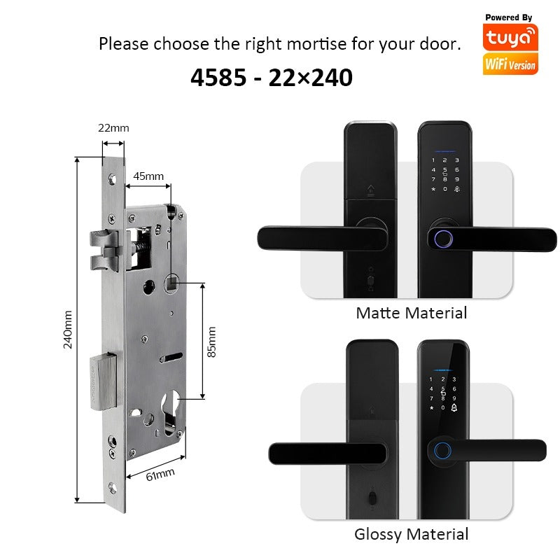 Tropernic H03 5 In 1 Tuya Smart Door Lock with Doorbell Password Digital Lock with Electronic Anti-Lock Fingreprint Kunci Pintu Rumah for Home