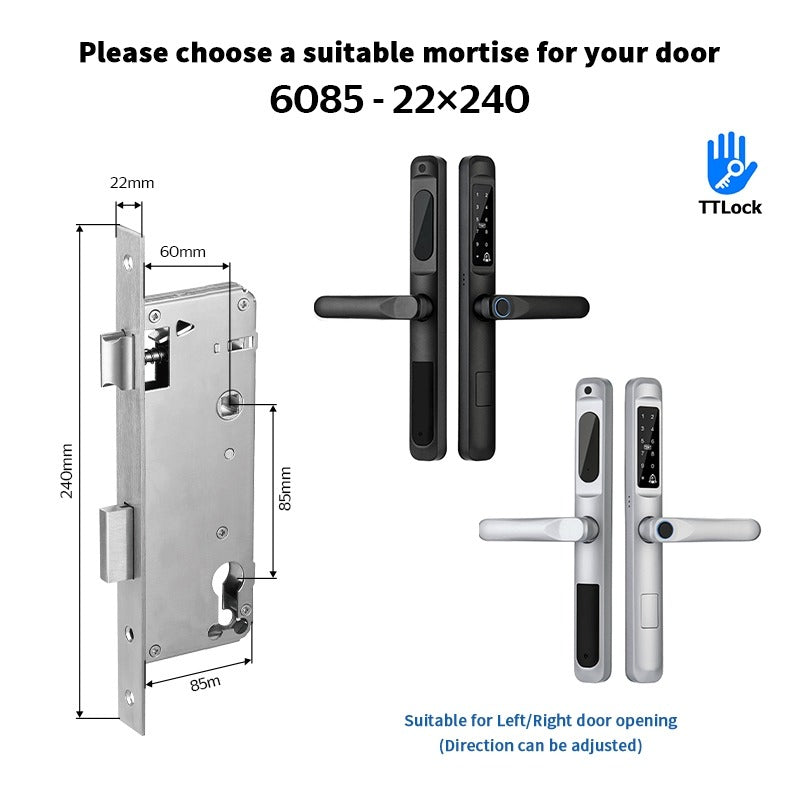 Tropernic A6 TTLOCK Smart Door Lock with Doorbell APP Remote Unlock Waterproof Sliding Door Lock Fingerprint Digital Lock Google Home Amazon Alexa