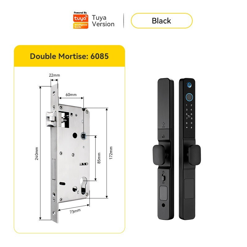 Tropernic Y02 Tuya WiFi Smart Door Lock with Security Camera Fingerprint Sliding Door Lock with Electronic Anti Lock Button Security Password Digital Door Lock for Home