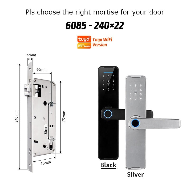 Tropernic K7 5 In 1 Tuya WiFi Smart Door Lock with Doorbell APP Remote Unlock Digital Lock Fingerprint Tombol Pintu Rumah Password Electronic Lock for Home Wooden Door