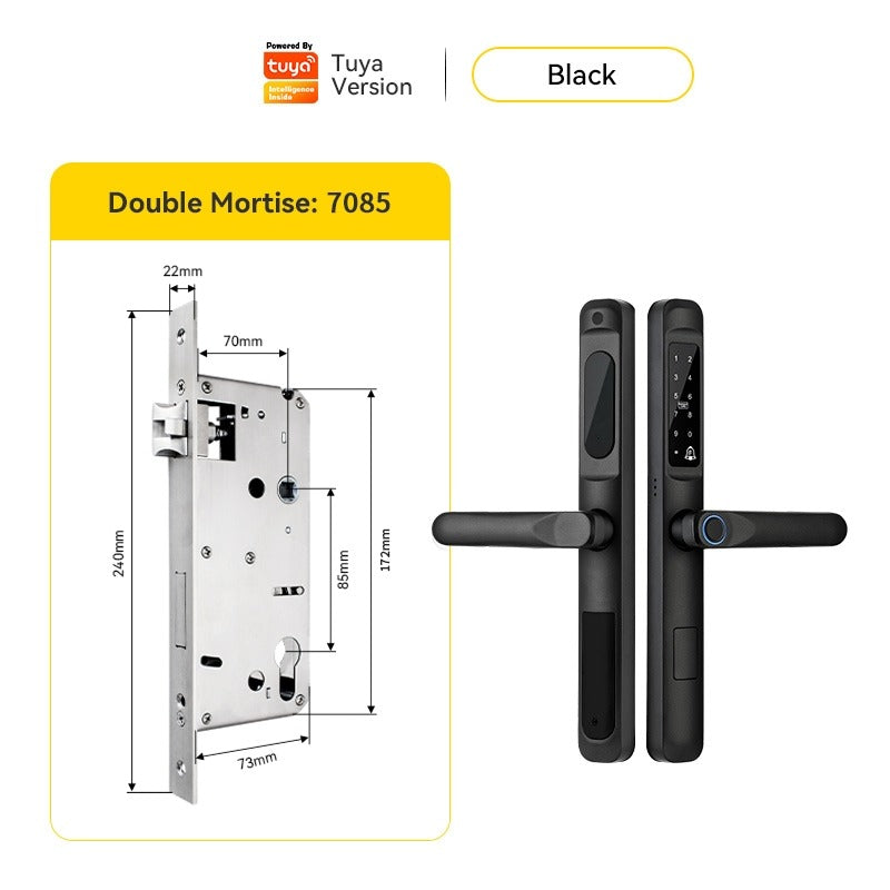 Tropernic A6 5 In 1 Tuya Smart Door Lock with Doorbell Function Waterproof Fingerprint Sliding Door Lock Zinc Alloy Electronic Lock Digital Password Lock For Aluminum Door