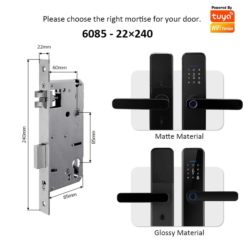 Tropernic H03 5 In 1 Tuya Smart Door Lock with Doorbell Password Digital Lock with Electronic Anti-Lock Fingreprint Kunci Pintu Rumah for Home
