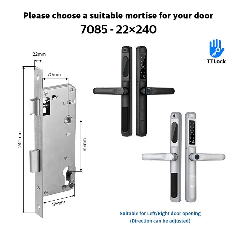 Tropernic A6 TTLOCK Smart Door Lock with Doorbell APP Remote Unlock Waterproof Sliding Door Lock Fingerprint Digital Lock Google Home Amazon Alexa