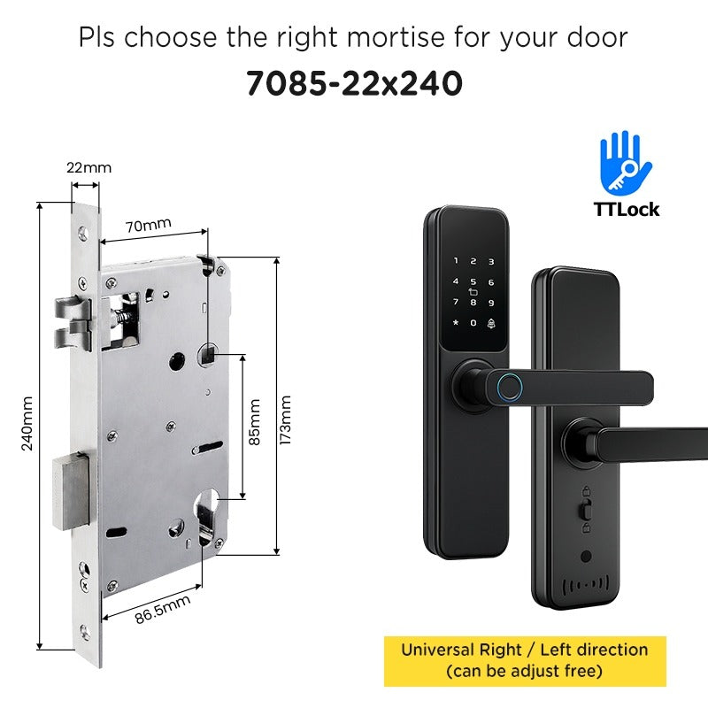 Tropernic DG01 TTLOCK Smart Door Lock with Doorbell APP Management Fingerprint Tombol Pintu Rumah Anti Theft Password Digital Lock Door Knob for Home Wooden Door