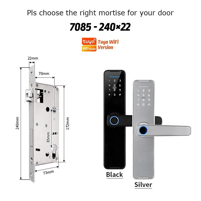 Tropernic K7 5 In 1 Tuya WiFi Smart Door Lock with Doorbell APP Remote Unlock Digital Lock Fingerprint Tombol Pintu Rumah Password Electronic Lock for Home Wooden Door