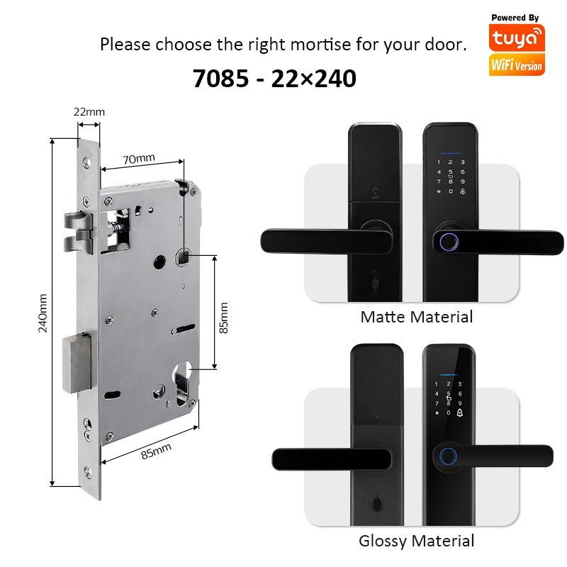 Tropernic H03 5 In 1 Tuya Smart Door Lock with Doorbell Password Digital Lock with Electronic Anti-Lock Fingreprint Kunci Pintu Rumah for Home