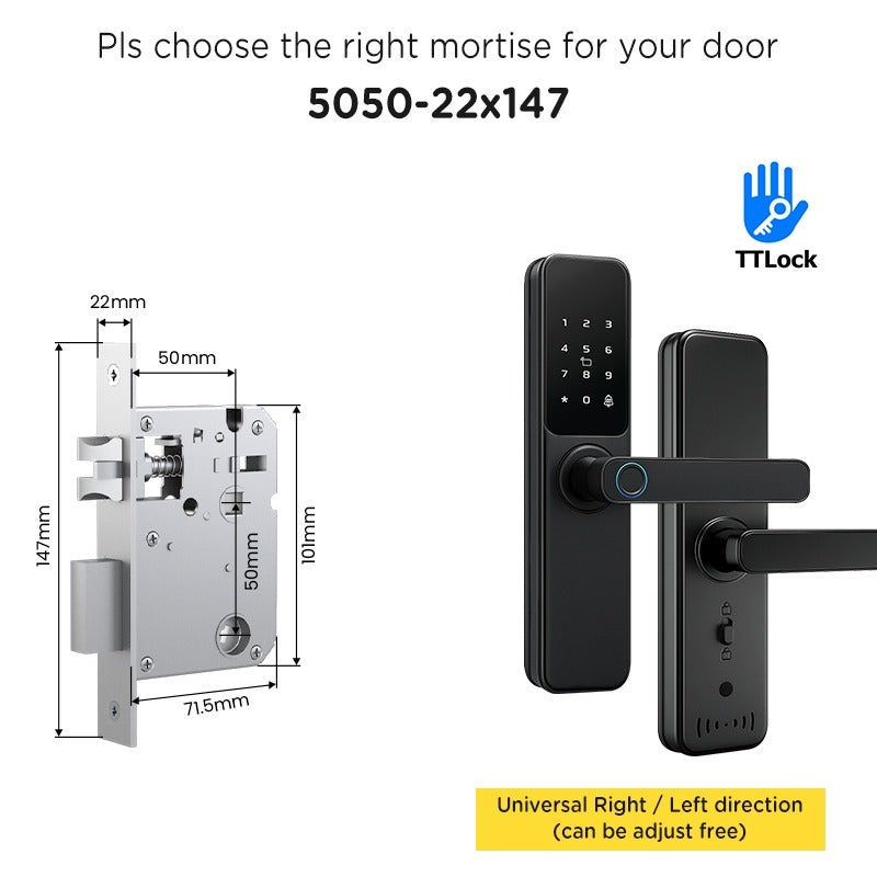 Tropernic DG01 TTLOCK Smart Door Lock with Doorbell APP Management Fingerprint Tombol Pintu Rumah Anti Theft Password Digital Lock Door Knob for Home Wooden Door