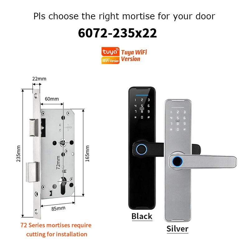 Tropernic K7 5 In 1 Tuya WiFi Smart Door Lock with Doorbell APP Remote Unlock Digital Lock Fingerprint Tombol Pintu Rumah Password Electronic Lock for Home Wooden Door