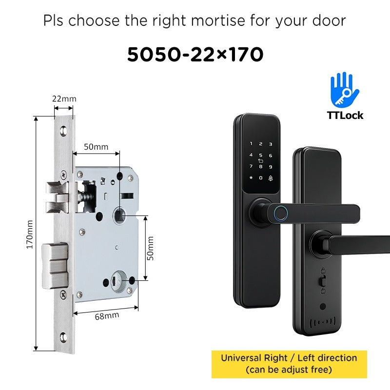Tropernic DG01 TTLOCK Smart Door Lock with Doorbell APP Management Fingerprint Tombol Pintu Rumah Anti Theft Password Digital Lock Door Knob for Home Wooden Door