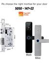 Tropernic K7 5 In 1 Tuya WiFi Smart Door Lock with Doorbell APP Remote Unlock Digital Lock Fingerprint Tombol Pintu Rumah Password Electronic Lock for Home Wooden Door