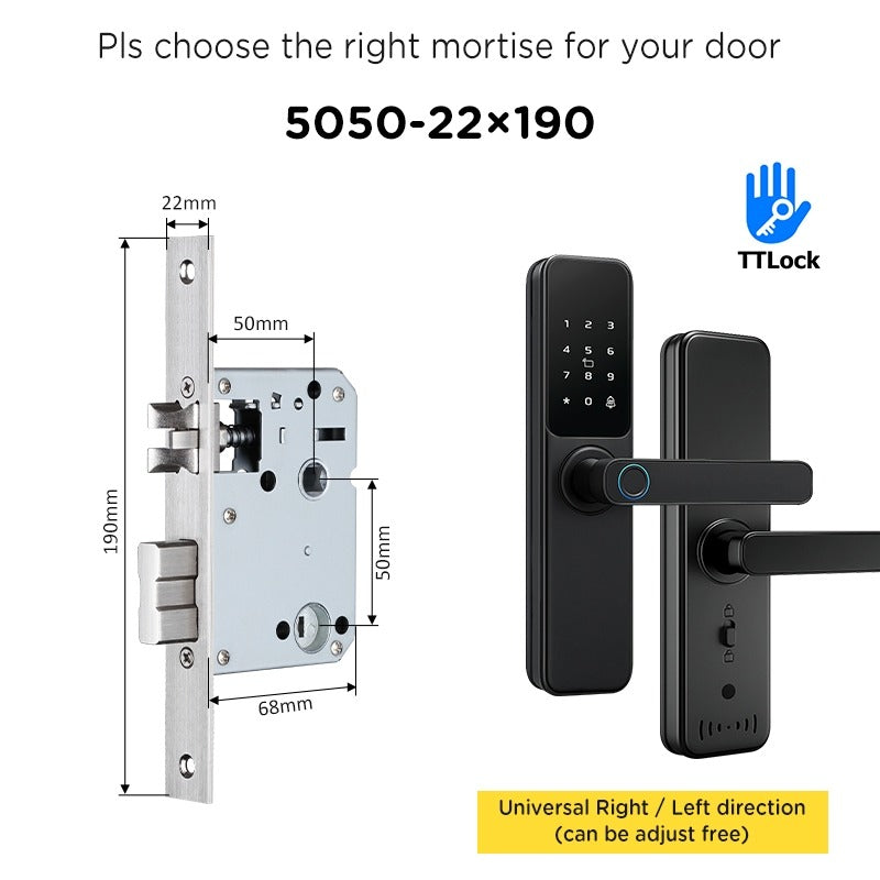 Tropernic DG01 TTLOCK Smart Door Lock with Doorbell APP Management Fingerprint Tombol Pintu Rumah Anti Theft Password Digital Lock Door Knob for Home Wooden Door