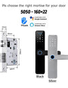 Tropernic K7 5 In 1 TTLOCK Smart Door Lock Fingerprint Lock Pintu Rumah APP Remote Unlock Password Digital Lock for Woodern Door APP Management Google Home Amazon Alexa