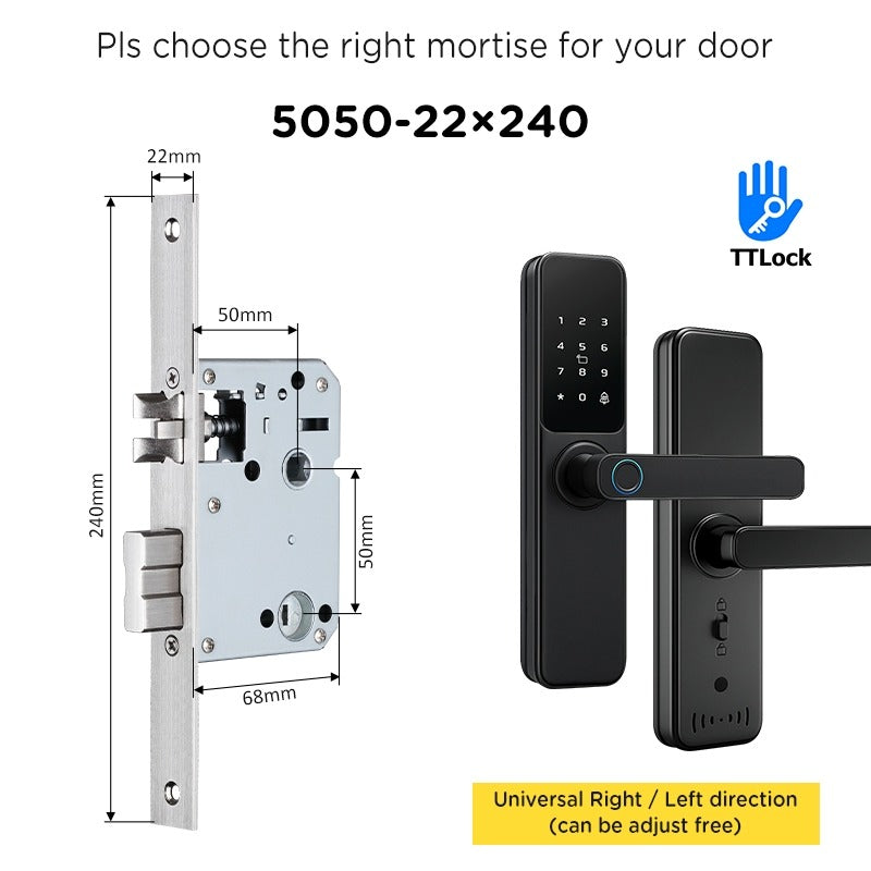 Tropernic DG01 TTLOCK Smart Door Lock with Doorbell APP Management Fingerprint Tombol Pintu Rumah Anti Theft Password Digital Lock Door Knob for Home Wooden Door