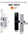 Tropernic K7 5 In 1 Tuya WiFi Smart Door Lock with Doorbell APP Remote Unlock Digital Lock Fingerprint Tombol Pintu Rumah Password Electronic Lock for Home Wooden Door