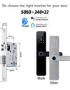 Tropernic K7 5 In 1 TTLOCK Smart Door Lock Fingerprint Lock Pintu Rumah APP Remote Unlock Password Digital Lock for Woodern Door APP Management Google Home Amazon Alexa
