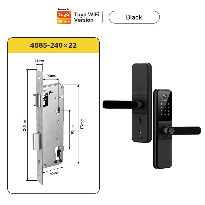 Tropernic H01PRO Tuya Smart Lock With Security Camera App Remote Unlock 5 In 1 Digital Lock With Doorbell For Home Fingerprint Password IC Card Key Unlock