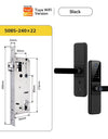 Tropernic H01PRO Tuya Smart Lock With Security Camera App Remote Unlock 5 In 1 Digital Lock With Doorbell For Home Fingerprint Password IC Card Key Unlock