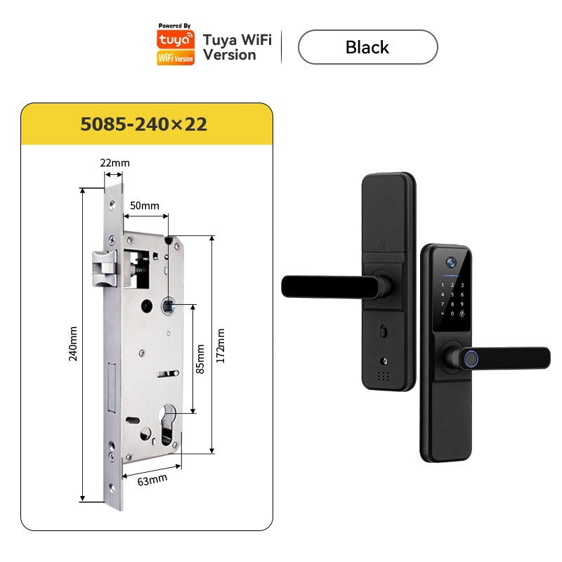 Tropernic H01PRO Tuya Smart Lock With Security Camera App Remote Unlock 5 In 1 Digital Lock With Doorbell For Home Fingerprint Password IC Card Key Unlock