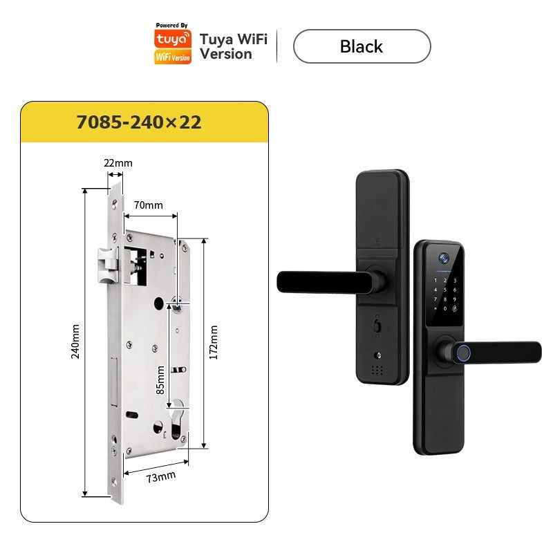 Tropernic H01PRO Tuya Smart Lock With Security Camera App Remote Unlock 5 In 1 Digital Lock With Doorbell For Home Fingerprint Password IC Card Key Unlock