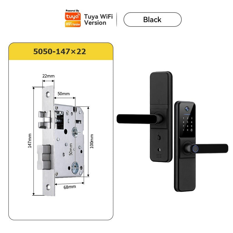 Tropernic H01PRO Tuya Smart Lock With Security Camera App Remote Unlock 5 In 1 Digital Lock With Doorbell For Home Fingerprint Password IC Card Key Unlock