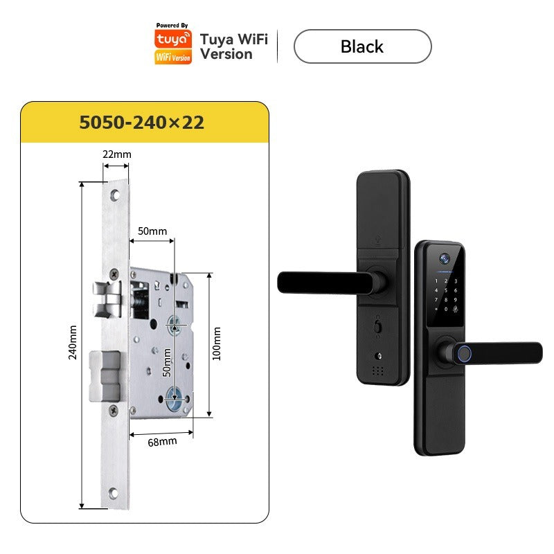 Tropernic H01PRO Tuya Smart Lock With Security Camera App Remote Unlock 5 In 1 Digital Lock With Doorbell For Home Fingerprint Password IC Card Key Unlock