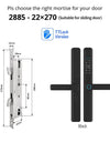 Tropernic F5 TTLOCK Smart Sliding Door Lock 5 in 1 Digital Lock with Doorbell App Unlock Waterproof Smart Door Lock for Aluminum Door