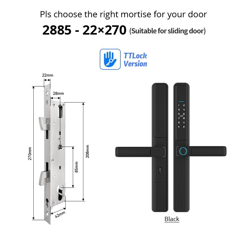 Tropernic F5 TTLOCK Smart Sliding Door Lock 5 in 1 Digital Lock with Doorbell App Unlock Waterproof Smart Door Lock for Aluminum Door