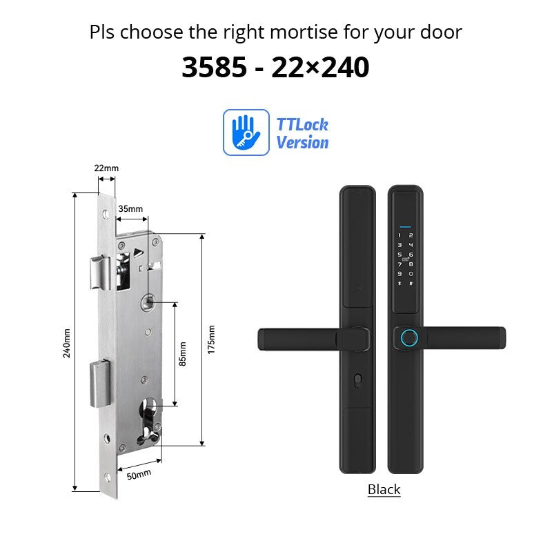 Tropernic F5 TTLOCK Smart Sliding Door Lock 5 in 1 Digital Lock with Doorbell App Unlock Waterproof Smart Door Lock for Aluminum Door