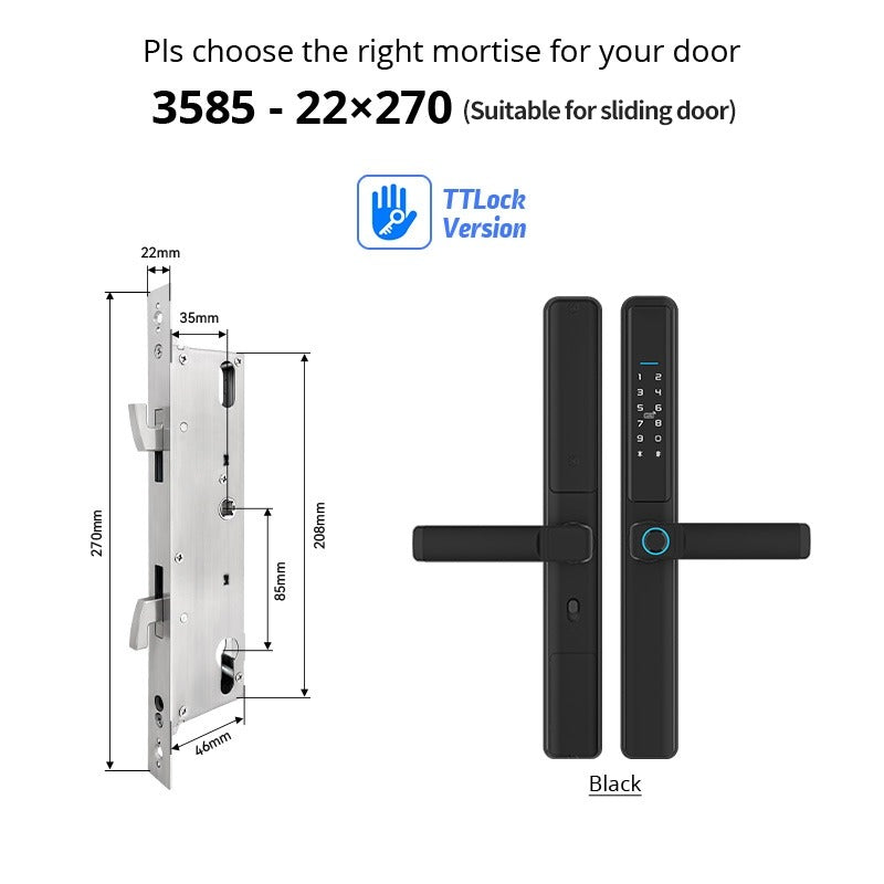 Tropernic F5 TTLOCK Smart Sliding Door Lock 5 in 1 Digital Lock with Doorbell App Unlock Waterproof Smart Door Lock for Aluminum Door