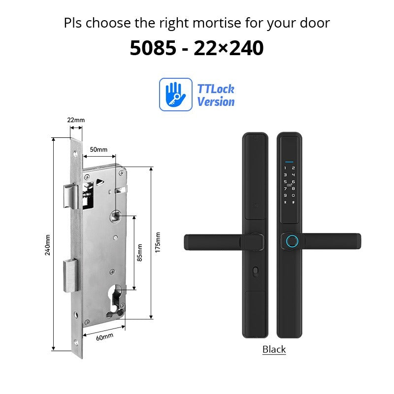 Tropernic F5 TTLOCK Smart Sliding Door Lock 5 in 1 Digital Lock with Doorbell App Unlock Waterproof Smart Door Lock for Aluminum Door
