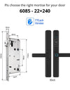 Tropernic F5 TTLOCK Smart Sliding Door Lock 5 in 1 Digital Lock with Doorbell App Unlock Waterproof Smart Door Lock for Aluminum Door