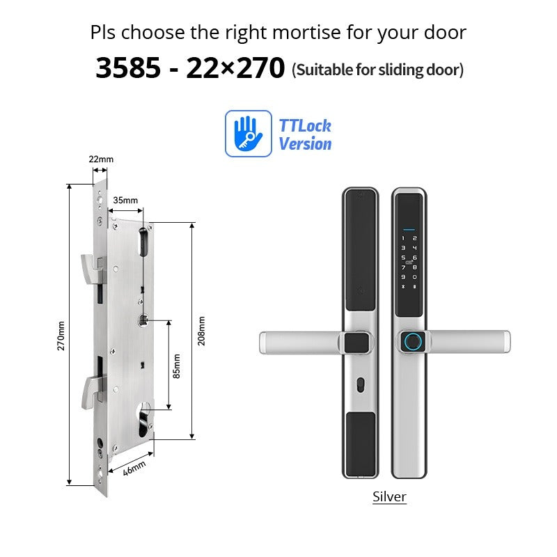 Tropernic F5 TTLOCK Smart Sliding Door Lock 5 in 1 Digital Lock with Doorbell App Unlock Waterproof Smart Door Lock for Aluminum Door