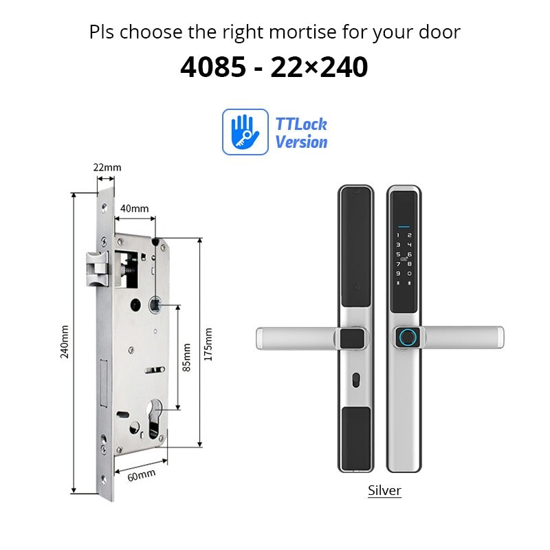 Tropernic F5 TTLOCK Smart Sliding Door Lock 5 in 1 Digital Lock with Doorbell App Unlock Waterproof Smart Door Lock for Aluminum Door