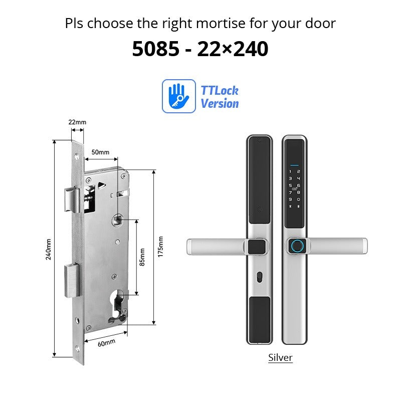 Tropernic F5 TTLOCK Smart Sliding Door Lock 5 in 1 Digital Lock with Doorbell App Unlock Waterproof Smart Door Lock for Aluminum Door