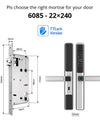 Tropernic F5 TTLOCK Smart Sliding Door Lock 5 in 1 Digital Lock with Doorbell App Unlock Waterproof Smart Door Lock for Aluminum Door