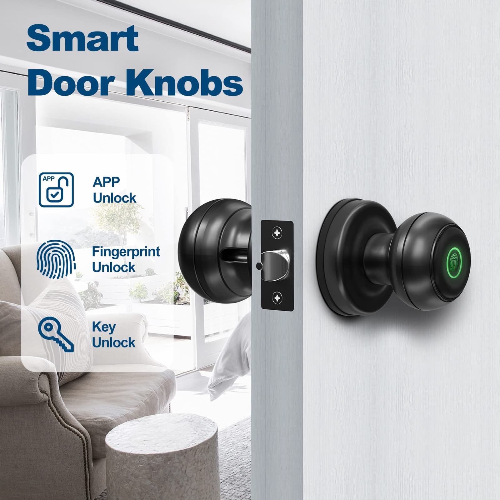 K01——Waterproof Ball Auto Cylinder Knob smart Lock