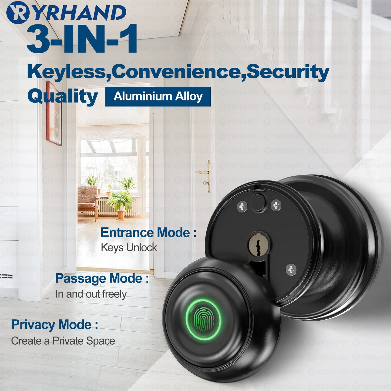 K01——Waterproof Ball Auto Cylinder Knob smart Lock