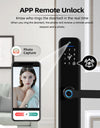 X9pro-TUYA App Biometric Fingerprint Smart Door Lock with Camera,RFID Card/Digital Passcode/Key/App Remote Unlock,Keyless Entry Electronic Smart Door Lock for Home Apartment