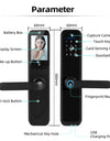 X9pro-TUYA App Biometric Fingerprint Smart Door Lock with Camera,RFID Card/Digital Passcode/Key/App Remote Unlock,Keyless Entry Electronic Smart Door Lock for Home Apartment